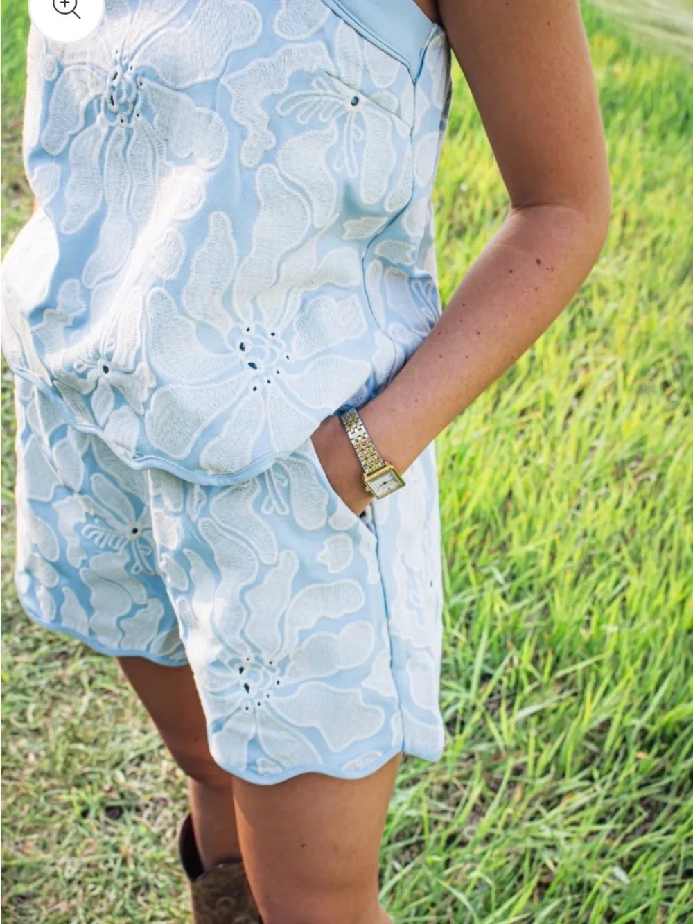 Boutique Light Blue Floral Matching Set